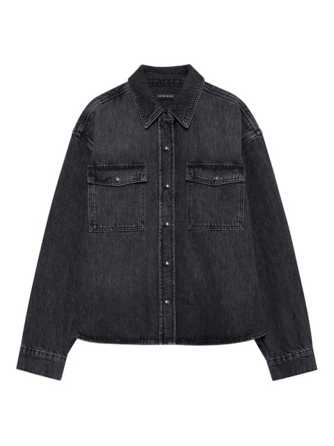 ANINE BING Paxton double-pocket denim shirt - Black - zdjęcie produktu nr 1
