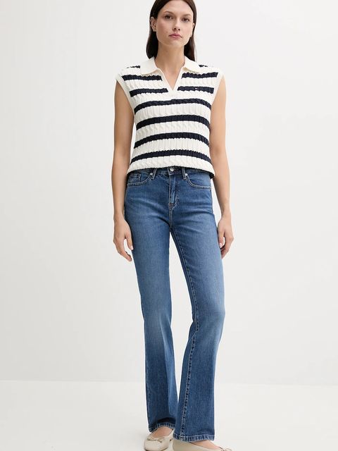 Tommy Hilfiger kamizelka bawełniana damski kolor beżowy lekki WW0WW45655