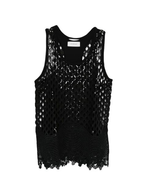 Sportmax sequin-embellished open-knit top - Black - zdjęcie produktu nr 1