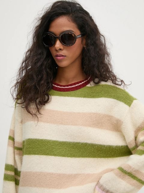 Stine Goya sweter z domieszką wełny damski kolor beżowy SG-PS25-K021-2328