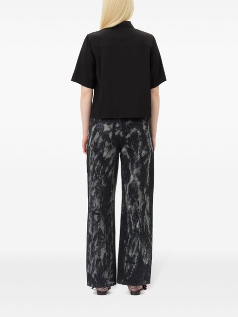 GANNI twill blouse - Black