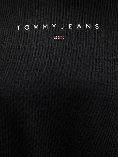 Tommy Jeans bluza bawełniana damska kolor czarny z kapturem z nadrukiem DW0DW21607