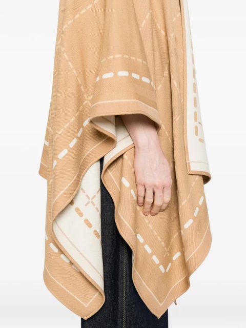 FENDI patterned poncho - Neutrals