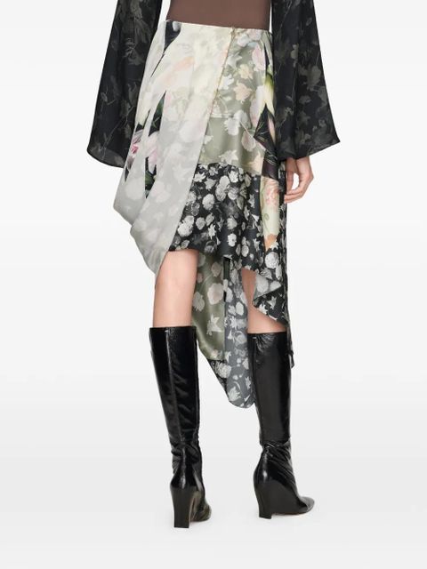 Maison Margiela floral draped skirt - Black