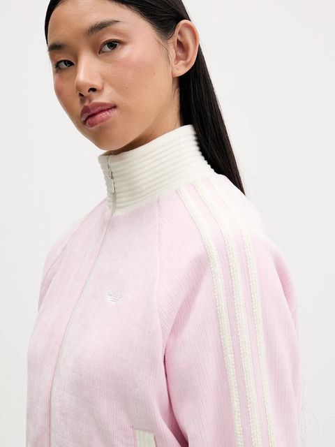 adidas Originals bluza Velour damska kolor różowy wzorzysta KS7780