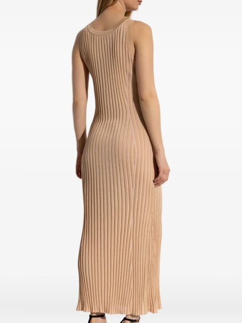 Versace ribbed button-down midi dress - Neutrals