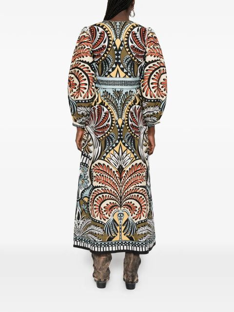 FARM Rio printed V-neck dress - Neutrals