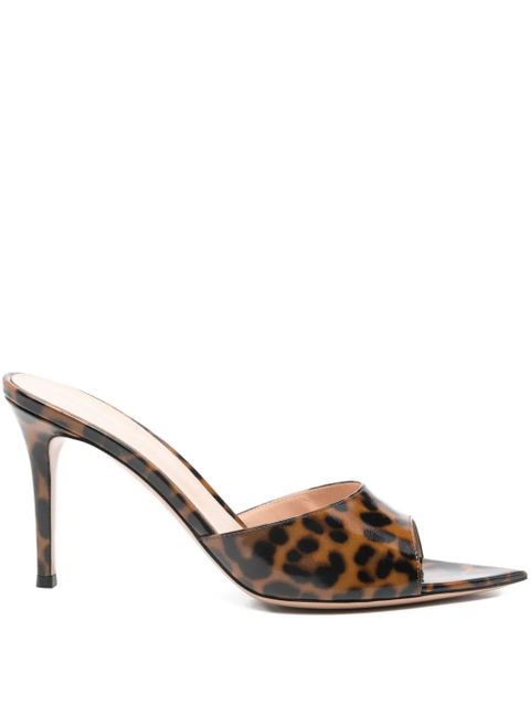 Gianvito Rossi 85mm Elle leather heeled sandals - Brown - zdjęcie produktu nr 1