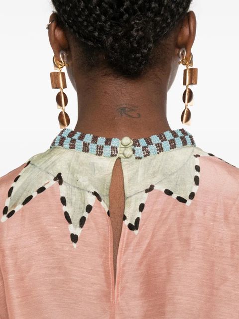 ALEMAIS Laurence belted midi dress - Pink