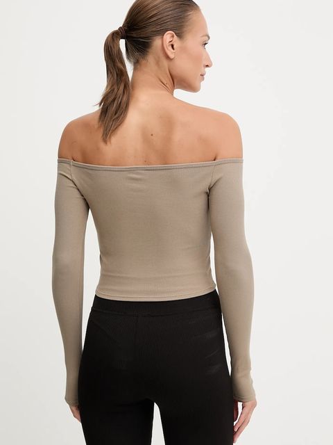 Guess longsleeve CARLA damski kolor beżowy V5YP07 K8RT2