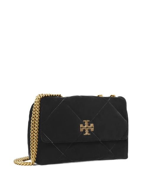 Tory Burch small Kira diamond-quilted velvet shoulder bag - Black