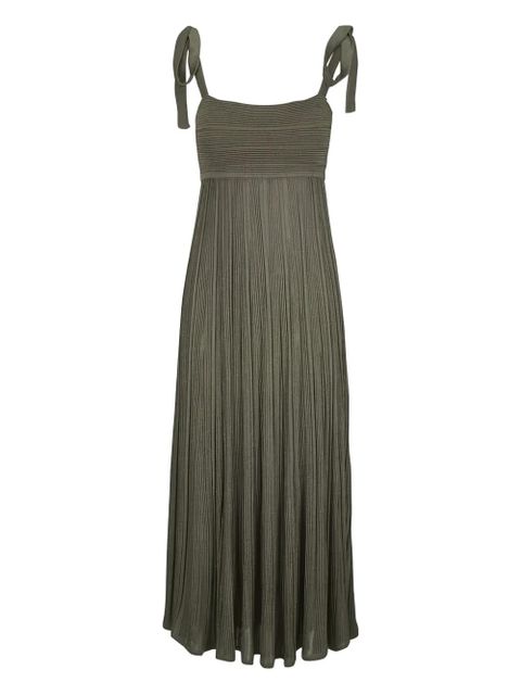 ZIMMERMANN Wanderlust tie-shoulder pleated maxi dress - Green - zdjęcie produktu nr 1