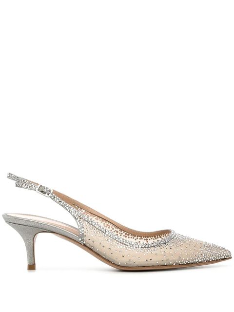 Gianvito Rossi Regina 55mm slingback pumps - Silver - zdjęcie produktu nr 1