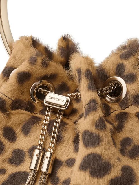 Jimmy Choo Bon Bon leopard-print circe-handle mini bag - Neutrals