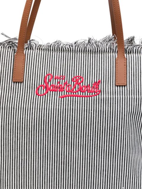 MC2 Saint Barth City stripe-pattern tote bag - Black