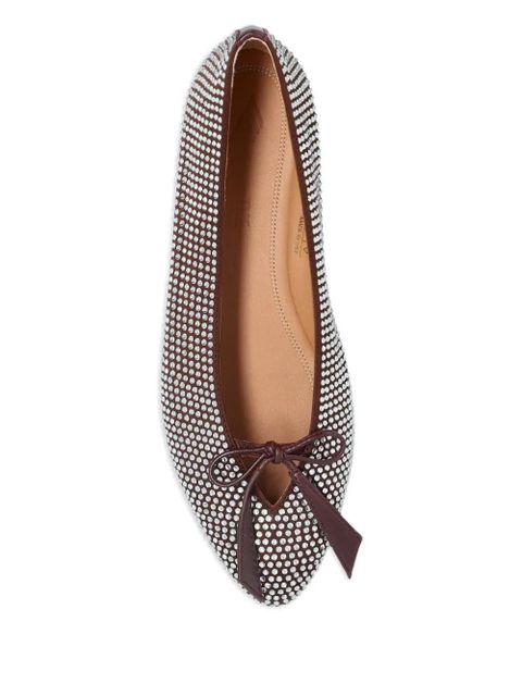 The Attico bead-embellished bow ballet flats - Brown
