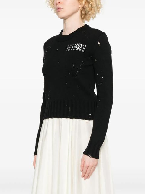 MM6 Maison Margiela Numbers-motif sweater - Black