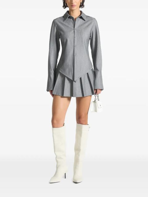 Manière De Voir Rina pinstripe pleated skort - Grey