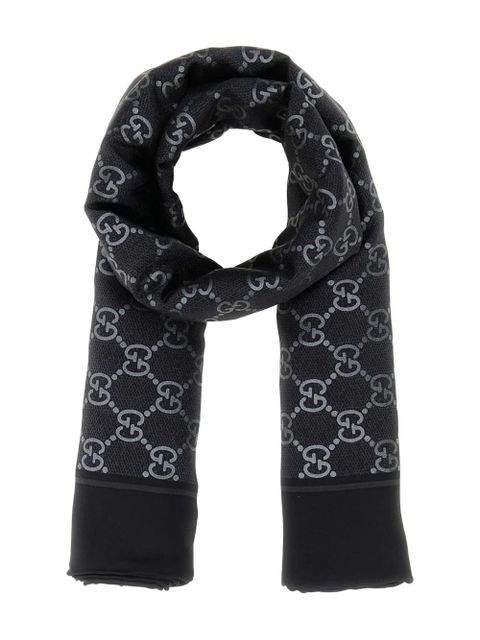 Gucci logo silk scarf - Black - zdjęcie produktu nr 1