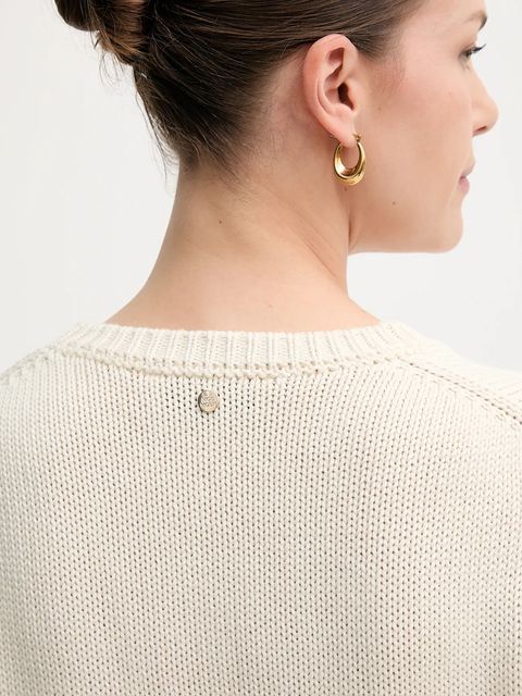 Mos Mosh sweter bawełniany Arin damski kolor beżowy lekki 170680