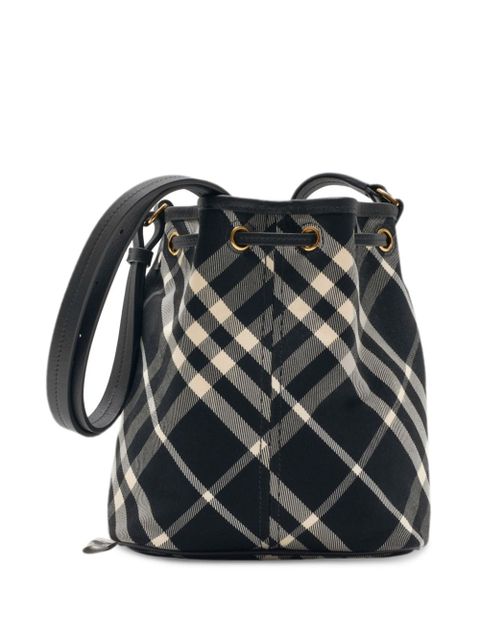 Burberry mini check-print bucket bag - Black