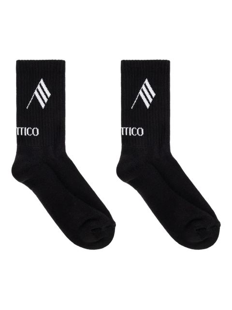 The Attico logo-detail ribbed socks - Black - zdjęcie produktu nr 1