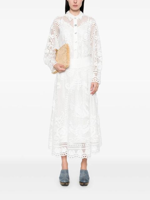 FARM Rio broderie-anglaise maxi skirt - White - zdjęcie produktu nr 2