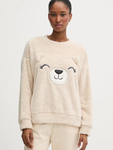 United Colors of Benetton bluza piżamowa damska kolor beżowy 3UKC3M07Z - zdjęcie produktu nr 1