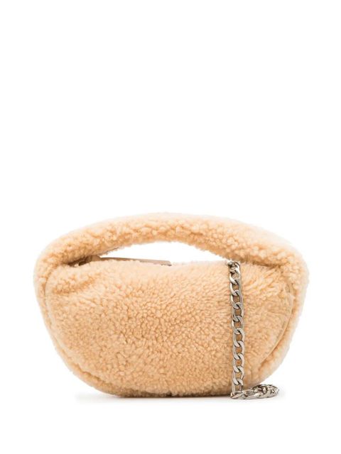 BY FAR Baby Cush shearling mini bag - Neutrals