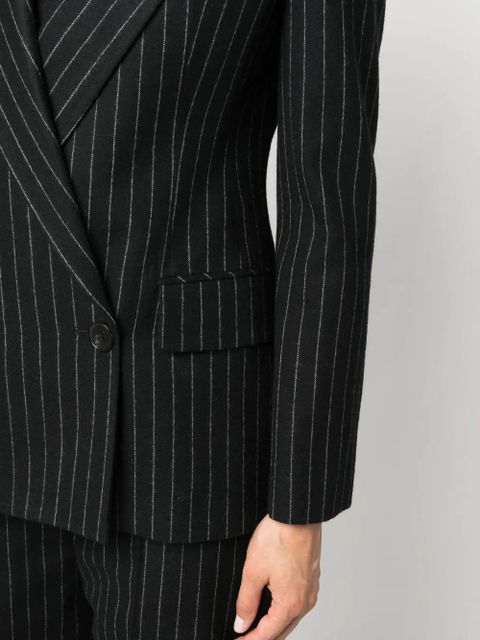 Alexander McQueen striped double-breasted blazer - Black