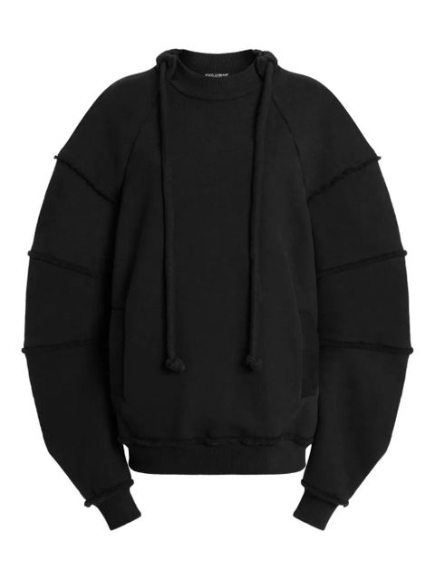 Dolce & Gabbana ruffled-sleeve drawstring sweatshirt - Black - zdjęcie produktu nr 1