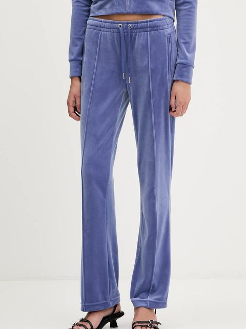 Juicy Couture spodnie dresowe welurowe kolor fioletowy z aplikacją JCWBJ225307 - zdjęcie produktu nr 1