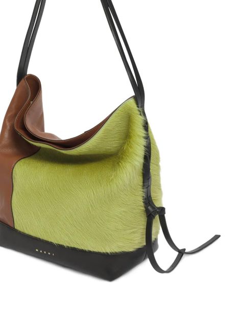 Marni colour-block shoulder bag - Brown