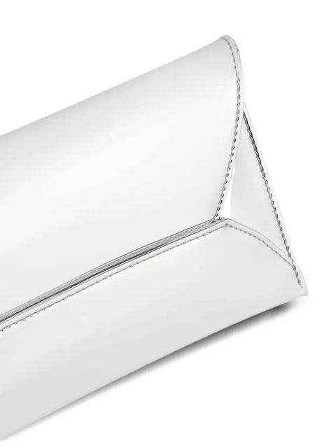 Aquazzura metallic-leather clutch bag - Grey