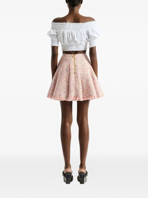 Balmain flared Tweed skirt - Pink