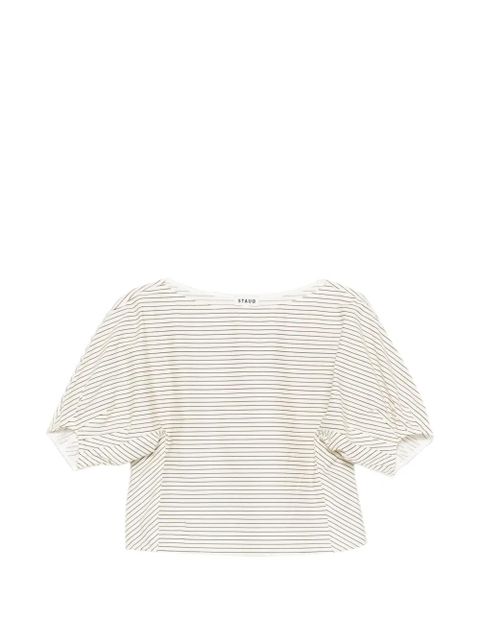 STAUD striped short-sleeve top - Neutrals - zdjęcie produktu nr 1