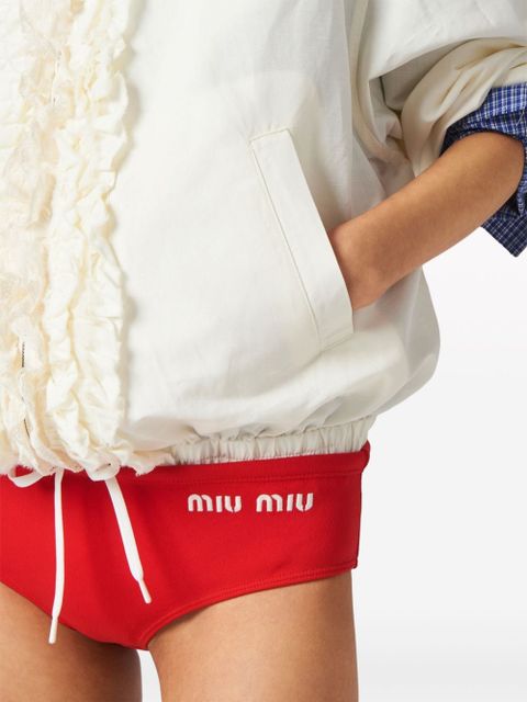 Miu Miu logo-print bikini bottoms - Red