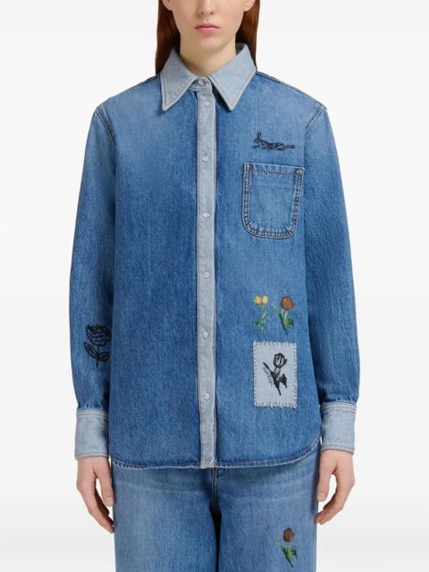 Marni embroidered denim shirt - Blue - zdjęcie produktu nr 2