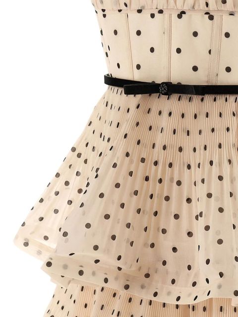 ZIMMERMANN pleated tiered midi dress - Neutrals