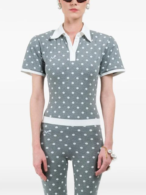 Rowen Rose polka-dots short-sleeves polo - Grey - zdjęcie produktu nr 1