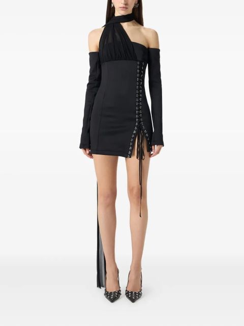 Blumarine off-shoulder mini dress - Black