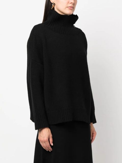 Yves Salomon button-detail knitted jumper - Black - zdjęcie produktu nr 2
