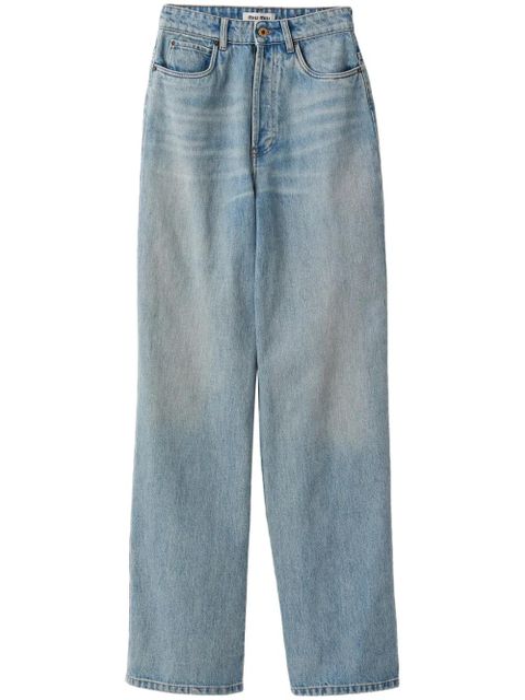 Miu Miu cotton wide-leg jeans - Blue - zdjęcie produktu nr 1
