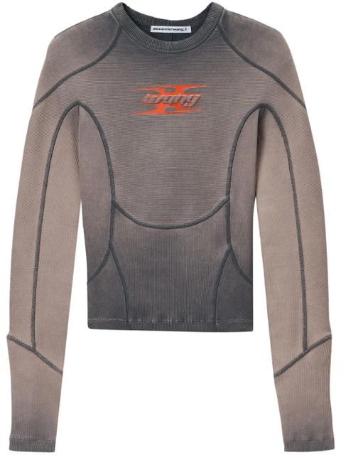 Alexander Wang logo-embroidery T-shirt - Grey - zdjęcie produktu nr 1