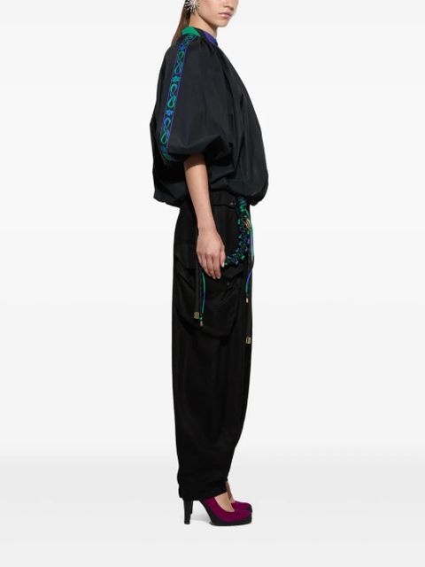 PUCCI mandarin-neck embroidered blouse - Black