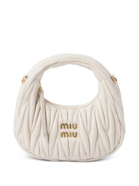 Miu Miu Wander matelassé leather mini bag - White - zdjęcie produktu nr 1