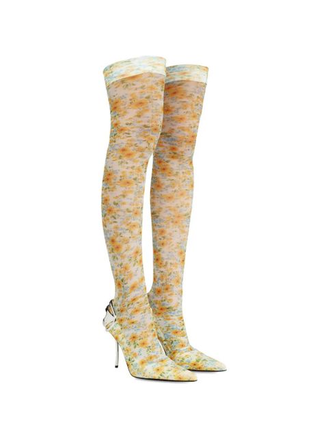 Diesel D-Ten&Half floral-pattern sock boots - Yellow - zdjęcie produktu nr 2