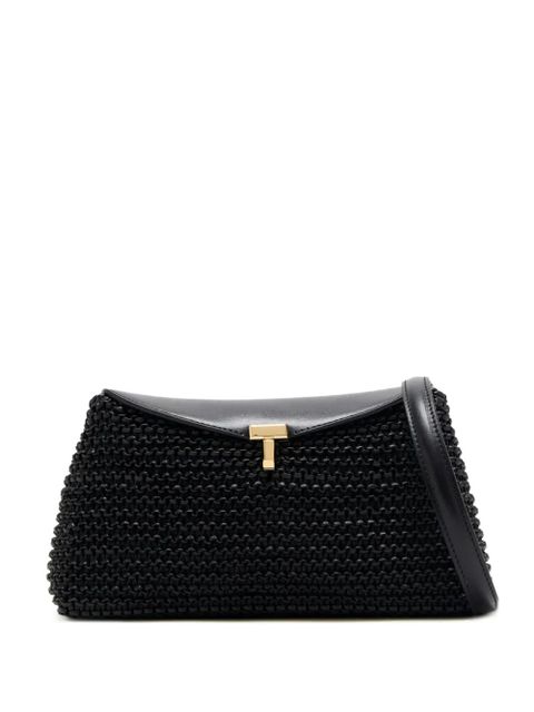 TOTEME T-lock woven leather clutch bag - Black - zdjęcie produktu nr 1