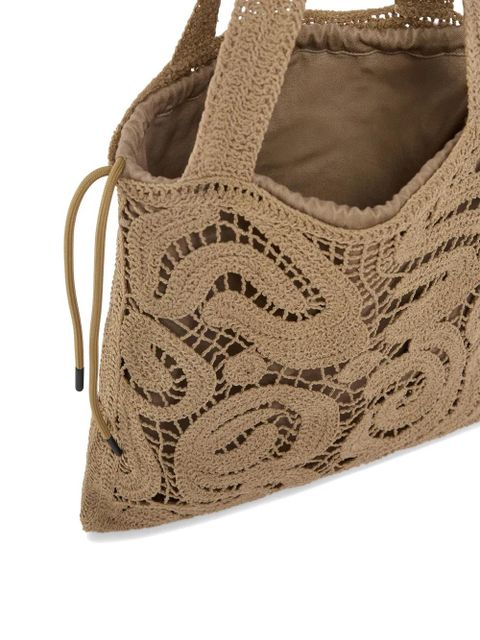 PINKO crochet-design shoulder bag - Neutrals
