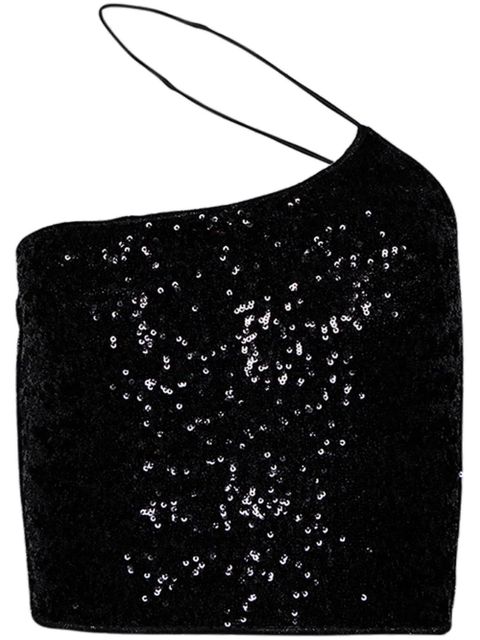 Oséree sequin-embellished crop top - Black - zdjęcie produktu nr 1